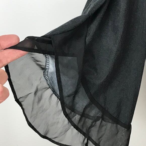 Catherines 3X Purple Floral on Black Silver Embellishments Bell Sleeve Blouse - Picture 3 of 8